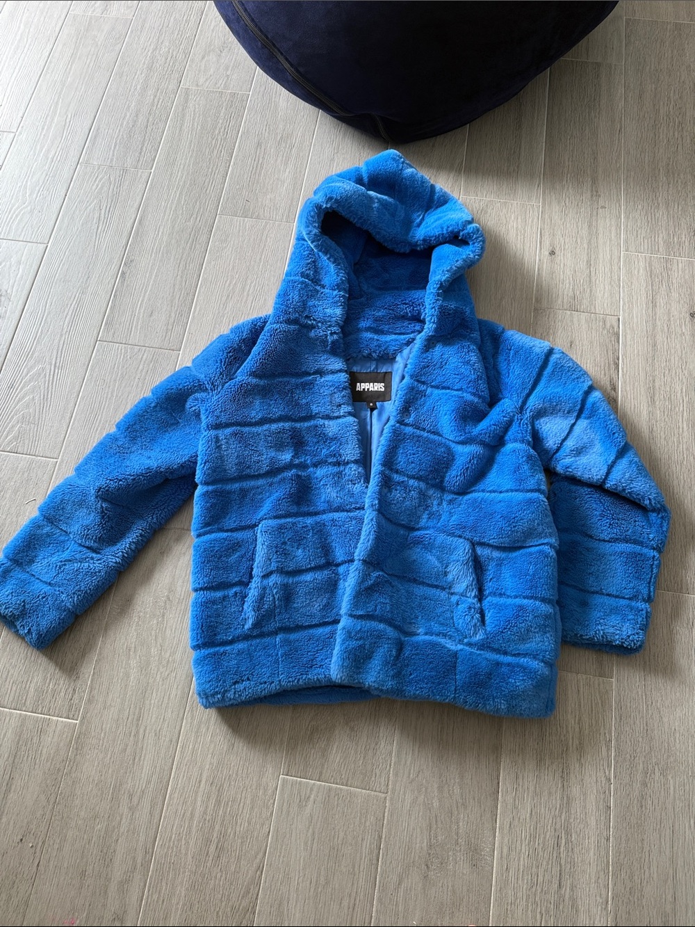 Apparis Electric Blue Plush Hooded Jacket